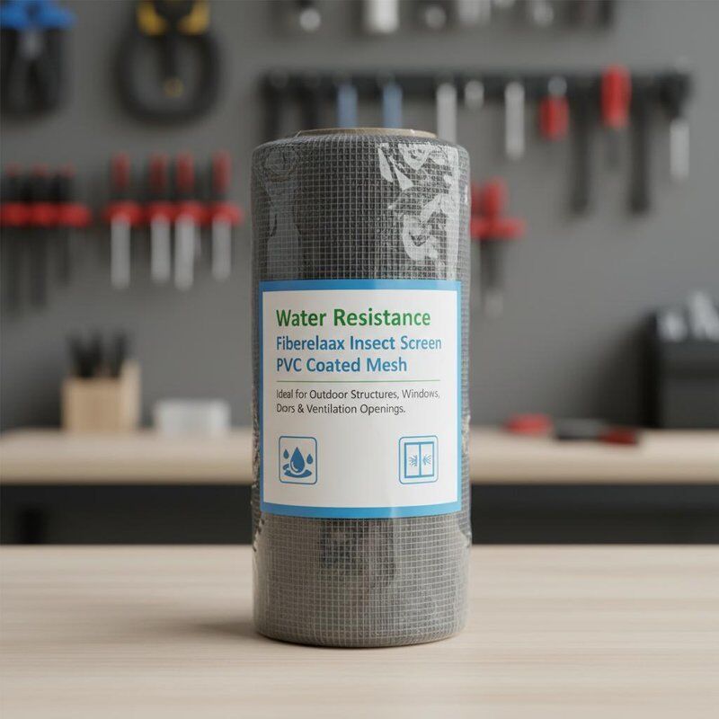 شبكة ألياف زجاجية مقاومة للماء ومطلية بمادة PVC مثالية للاستخدام في الهياكل الخارجية والنوافذ والأبواب وفتحات التهوية