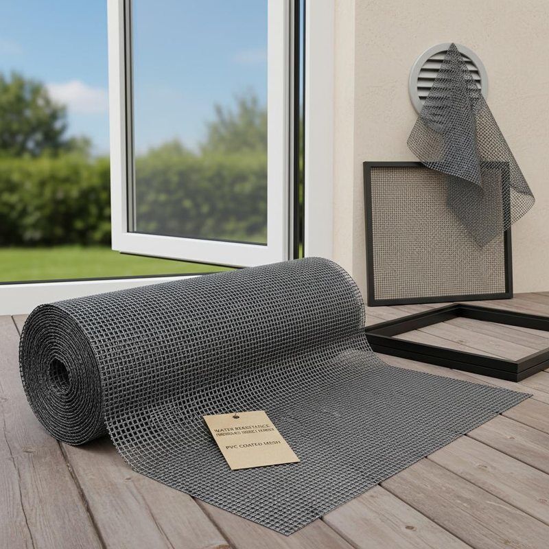 شبكة ألياف زجاجية مقاومة للماء ومطلية بمادة PVC مثالية للاستخدام في الهياكل الخارجية والنوافذ والأبواب وفتحات التهوية