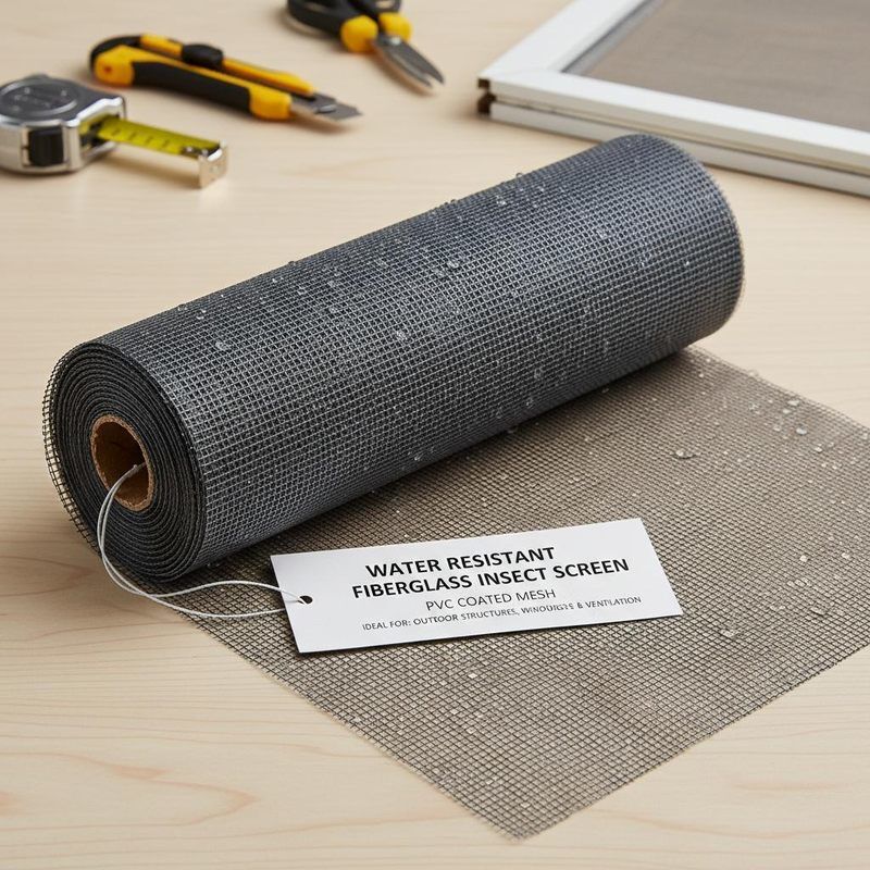 شبكة ألياف زجاجية مقاومة للماء ومطلية بمادة PVC مثالية للاستخدام في الهياكل الخارجية والنوافذ والأبواب وفتحات التهوية