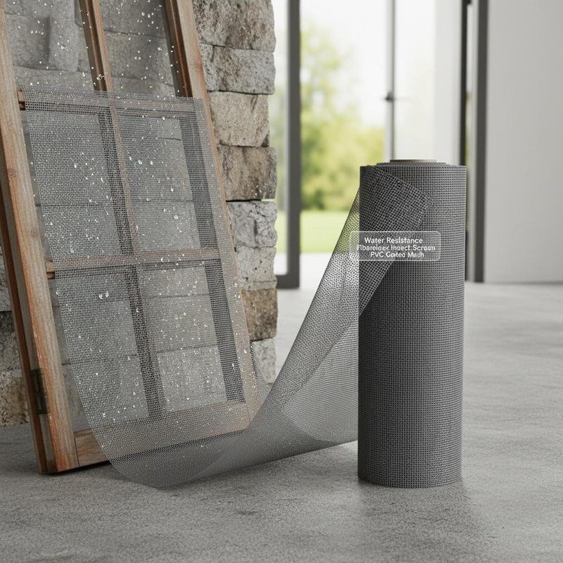 شبكة ألياف زجاجية مقاومة للماء ومطلية بمادة PVC مثالية للاستخدام في الهياكل الخارجية والنوافذ والأبواب وفتحات التهوية