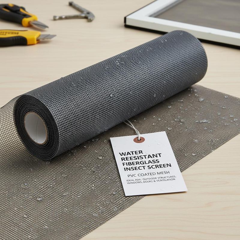 شبكة ألياف زجاجية مقاومة للماء ومطلية بمادة PVC مثالية للاستخدام في الهياكل الخارجية والنوافذ والأبواب وفتحات التهوية