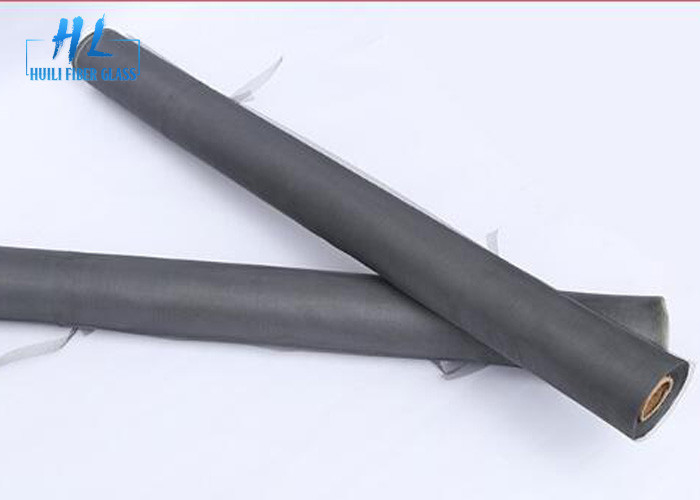 17 * 14 اللون الأسود PVC المغلفة الألياف الزجاجية ناموسية لمنع الحشرات