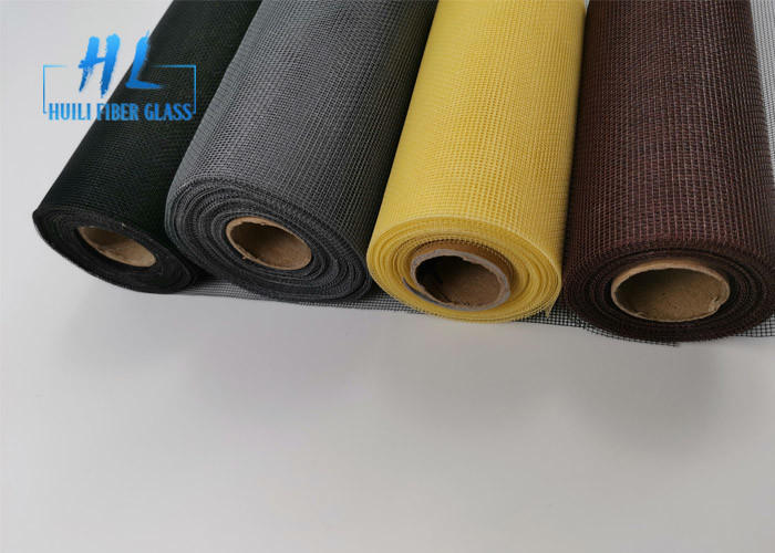 17 * 14 عاجي اللون PVC المغلفة الألياف الزجاجية ناموسية ويندوز