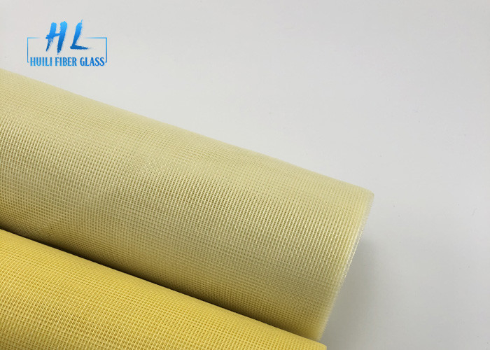 أصفر اللون PVC المغلفة الألياف الزجاجية نافذة الشاشة مكافحة البعوض 1.2M * 30M